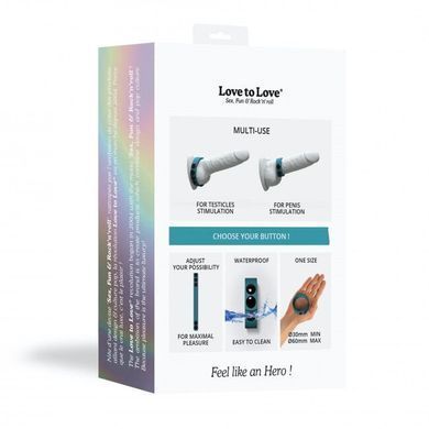Регулируемое эрекционное кольцо на кнопках Love To Love HERO RING - TEAL ME, бирюзовое