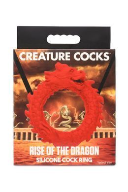 Ерекційне кільце &ndash; дракон Creature Cocks Rise of the Dragon Silicone Penis Ring &ndash; Red, червоне