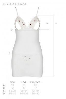 Сорочка з вирізами на грудях + стрінги LOVELIA CHEMISE white L/XL - Passion