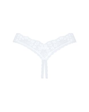 Трусики Obsessive Heavenlly crotchless thong XL/2XL, білі