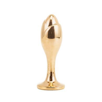 Металева анальна пробка з хутряним хвостом LOCKINK SEVANDA White Fox-Tail Anal Rose-shape Plug