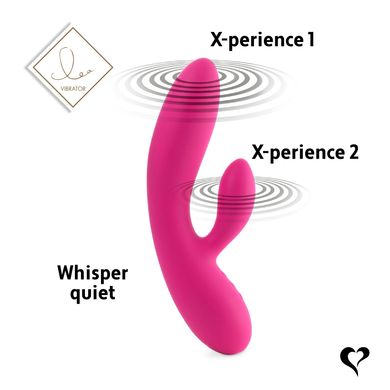 Гнучкий вібратор кролик з двома моторами FeelzToys Lea Rabbit Vibrator Rubine Red