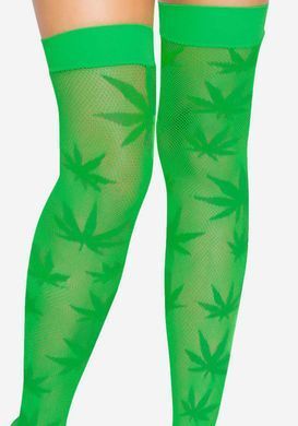 Панчохи Leg Avenue 420 Net thigh highs Green
