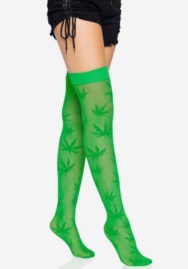 Панчохи Leg Avenue 420 Net thigh highs Green