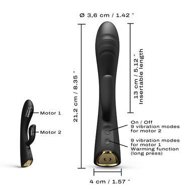 Вибратор-кролик с подогревом Dorcel FLEXI RABBIT черный