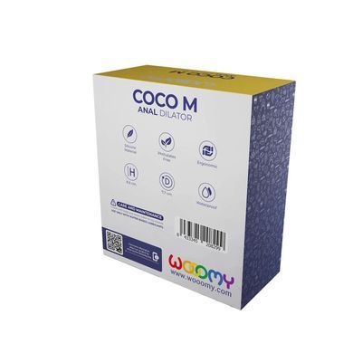 Анальний розширювач Wooomy Coco M, чорний, силіконовий, роздвоєний