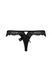 Мереживні трусики-танга з атласним бантиком Naja Thong black L/XL - Passion, Черный