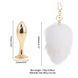 Металева анальна пробка &mdash; кролячий хвіст LOCKINK SEVANDA White Bunny-Tail Anal Rose-shape Plug