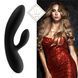 Гнучкий вібратор кролик з двома моторами FeelzToys Lea Rabbit Vibrator чорний