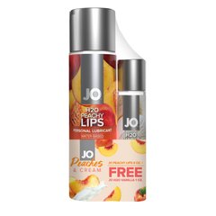 Комплект смакових лубрикантів System JO GWP — Peaches & Cream — Peachy Lips 120 мл & H2O Vanilla 30