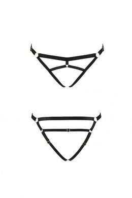 Трусики стринги из стреп KELIS THONG black XXL/XXXL - Passion Exclusive