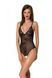 Боди Passion Ursula Body black S/M, с ажурным декором и открытым шагом