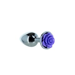 Металлическая анальная пробка Lux Active с розой - Rose Anal Plug - Purple