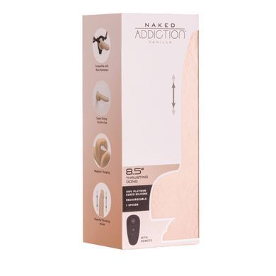Фалоімітатор із пульсацією Addiction Naked Addiction 8.5&rdquo; Thruster - Vanilla, тілесний