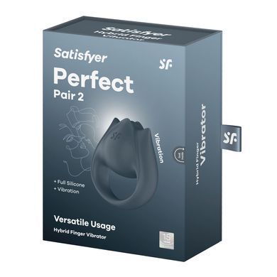 Вибратор на палец и эрекционное кольцо 2в1 Satisfyer Perfect Pair 2, серый