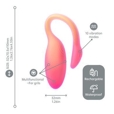 Смарт-виброяйцо Magic Motion Flamingo Max, оранжево-розовый