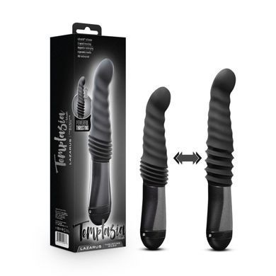 Вібратор з поштовхами Blush Temptasia &ndash; Lazarus Thrusting Dildo &ndash; Black, чорний