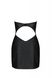 Міні-сукня з екошкіри CELINE CHEMISE black 4XL/5XL — Passion: шнурівка, трусики в комплекті
