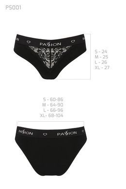 Трусики з широкою гумкою і мереживом Passion PS001 PANTIES black, size M