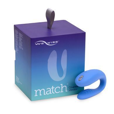 Вібратор для пар We-Vibe Match з пультом ДК, блакитний