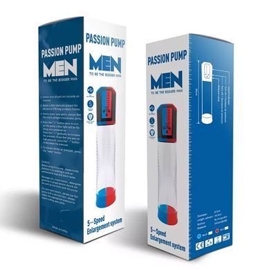 Автоматическая вакуумный помпа Men Powerup Passion Enlargement system Red, красная