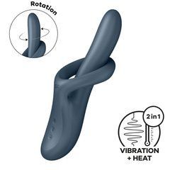 Вибратор с ротацией Satisfyer Heat Flex 4 Grey, подогрев до 39&deg;C, серый