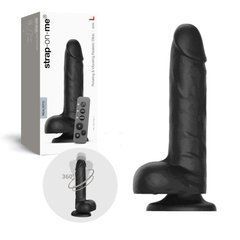 Фаллоимитатор с вибрацией и ротацией Strap-On-Me Rotating & Vibrating Realistic Dildo - L - Black, черный