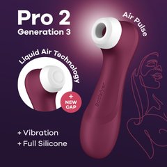 Вакуумный клиторальный стимулятор Satisfyer Pro 2 Generation 3 with Liquid Air Wine Red