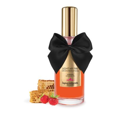 Разогревающее масло Bijoux Indiscrets Light my Fire – Wild Strawberry&Honey