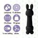 Минивибратор FeelzToys Mister Bunny Black с двумя насадками, черный