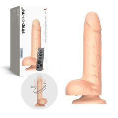 Фаллоимитатор с вибрацией и ротацией Strap-On-Me Rotating & Vibrating Realistic Dildo - L - Vanilla, телесный