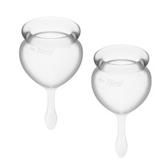 Набір менструальних чаш Satisfyer Feel Good (Transparent), 15мл і 20мл, мішечок для зберігання