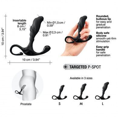 Ручний ергономічний масажер простати Dorcel Expert P size S, чорний