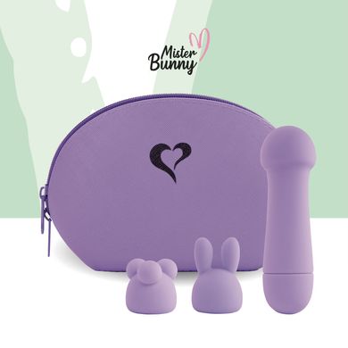 Міні-вібратор FeelzToys Mister Bunny Purple із двома насадками