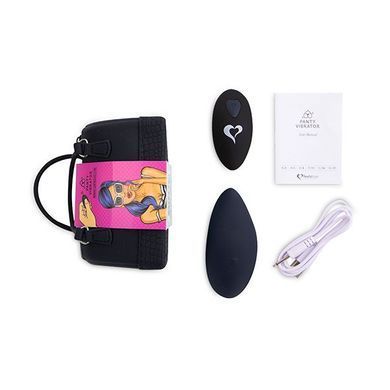 Вібратор в трусики FeelzToys Panty Vibrator Black з пультом ДК, чорний