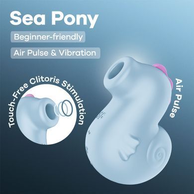 Вакуумний кліторальний стимулятор Satisfyer Sea Pony, блакитний