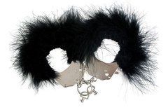 Наручники металеві з чорним оздобленням Adrien Lastic Handcuffs Black