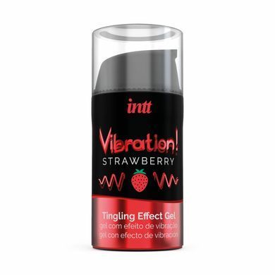 Рідкий вібратор Intt Vibration Strawberry (15 мл) EXTRA GREEN, дуже смачний, діє до 30 хвилин