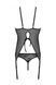 Корсет Passion Ursula Corset black S/M, с пажами, трусики с ажурным декором и открытым шагом