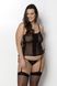 Сетчатый корсет из эко-кожи, с люверсами и съемными пажами Malwia Corset black 4XL/5XL &mdash; Passion