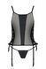 Сетчатый корсет из эко-кожи, с люверсами и съемными пажами Malwia Corset black 4XL/5XL &mdash; Passion