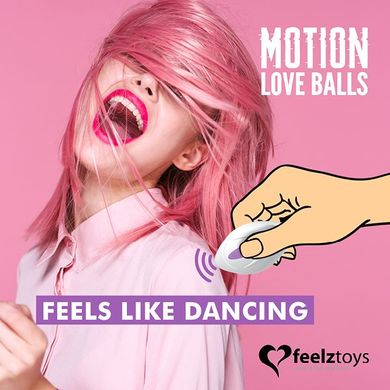 Вагінальні кульки з масажем та вібрацією FeelzToys Motion Love Balls Twisty з пультом ДУ, 7 режимів
