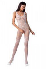 Бодістокінг Passion BS069 white, комбінезон, імітація панчох і боді