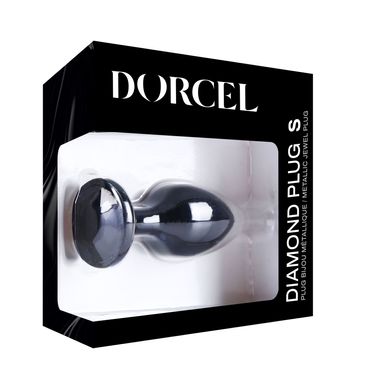 Металева анальна пробка із кристалом Dorcel - Diamond Plug Black S