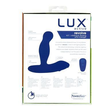 Масажер простати з ротацією та вібрацією Lux Active Revolve, синій