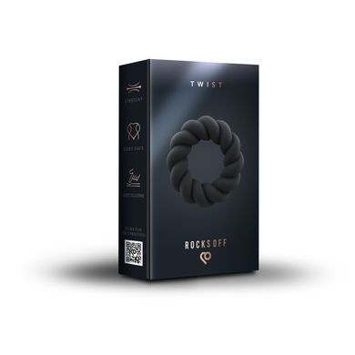 Эрекционное кольцо Rocks Off Twist, диаметр 3 см, черное