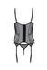 Корсет Passion LEAFA CORSET black, XXL/XXXL, мягкие чашки, зажимы для чулок, стринги в комплекте