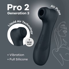 Вакуумний кліторальний стимулятор Satisfyer Pro 2 Generation 3 with Liquid Air Dark Grey