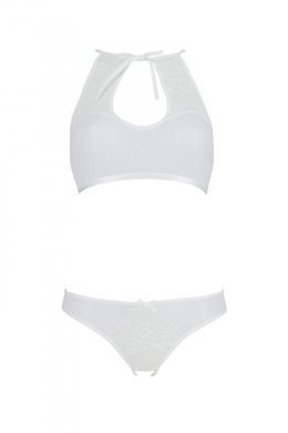Комплект: бра, трусики з ажурним декором та відкритим кроком Ursula Set white L/XL &mdash; Passion