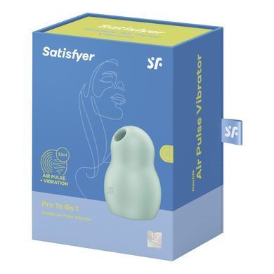 Вакуумный стимулятор с вибрацией Satisfyer Pro To Go 1 мятный